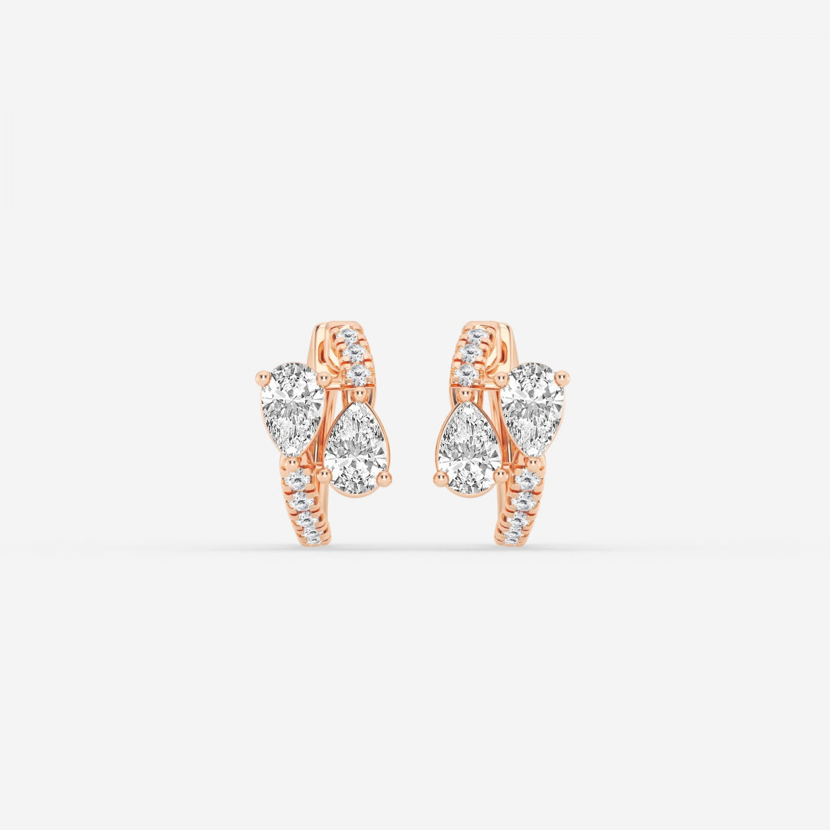 Pear Bypass Huggie Hoop Earrings