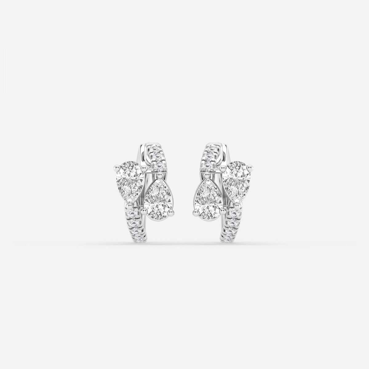 Pear Bypass Huggie Hoop Earrings
