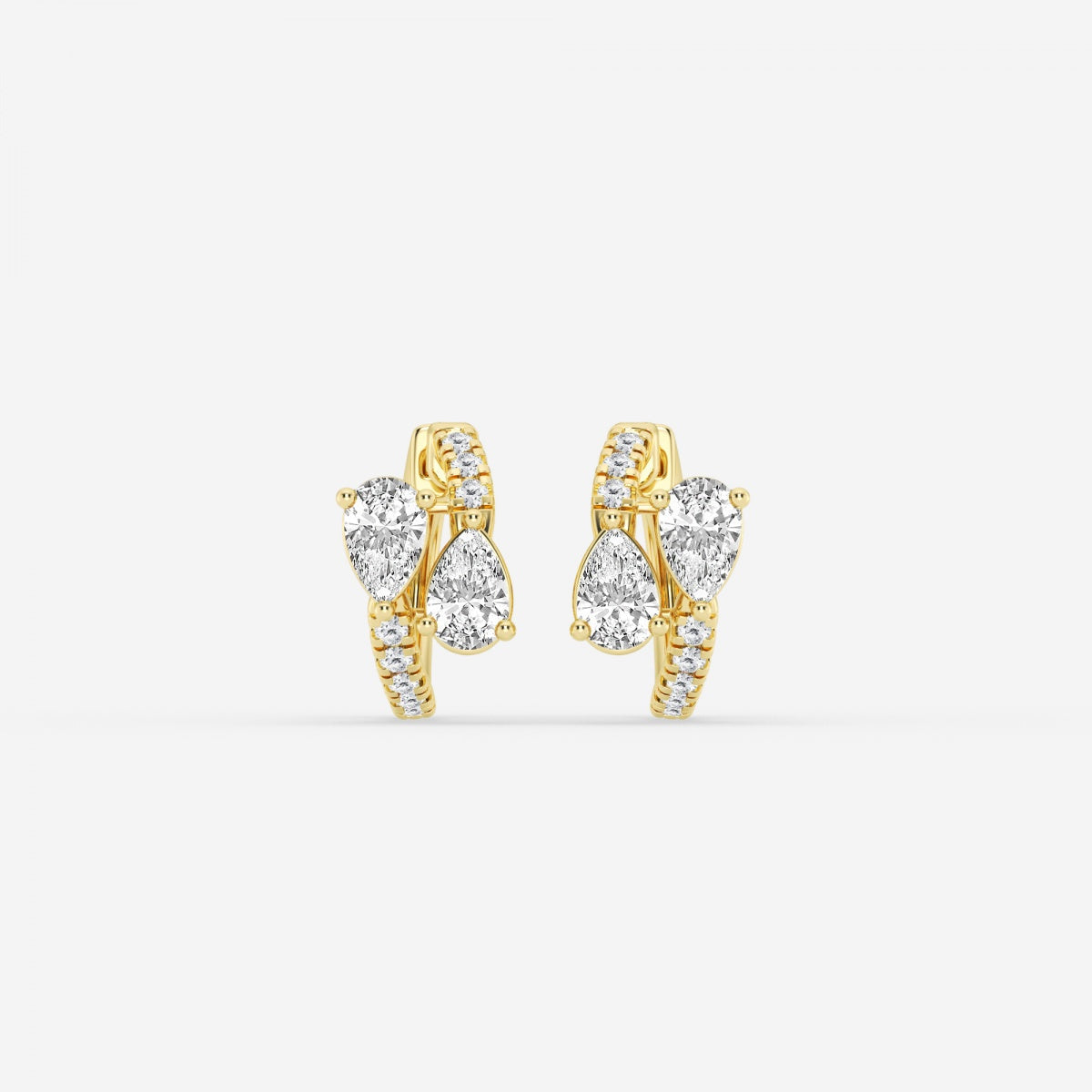 Pear Bypass Huggie Hoop Earrings