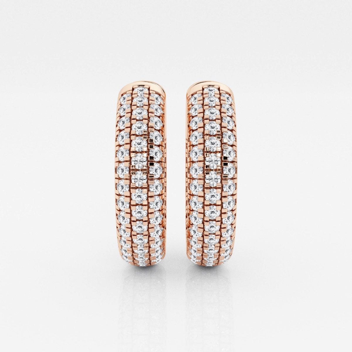 Round Moissanite Pave Hoop Earrings