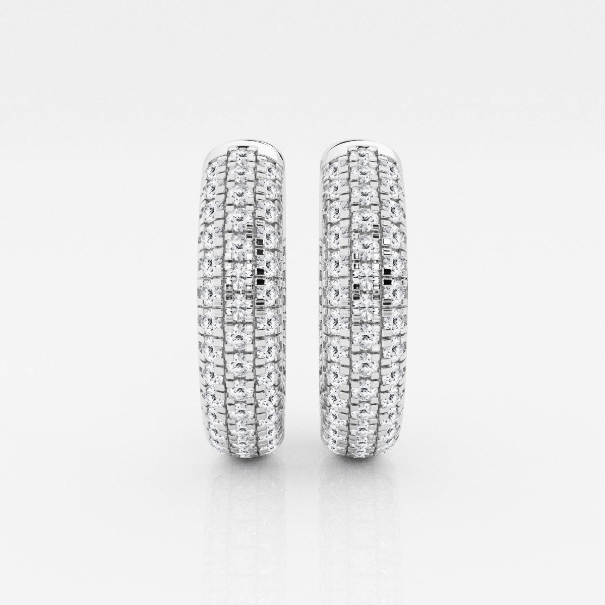 Round Moissanite Pave Hoop Earrings