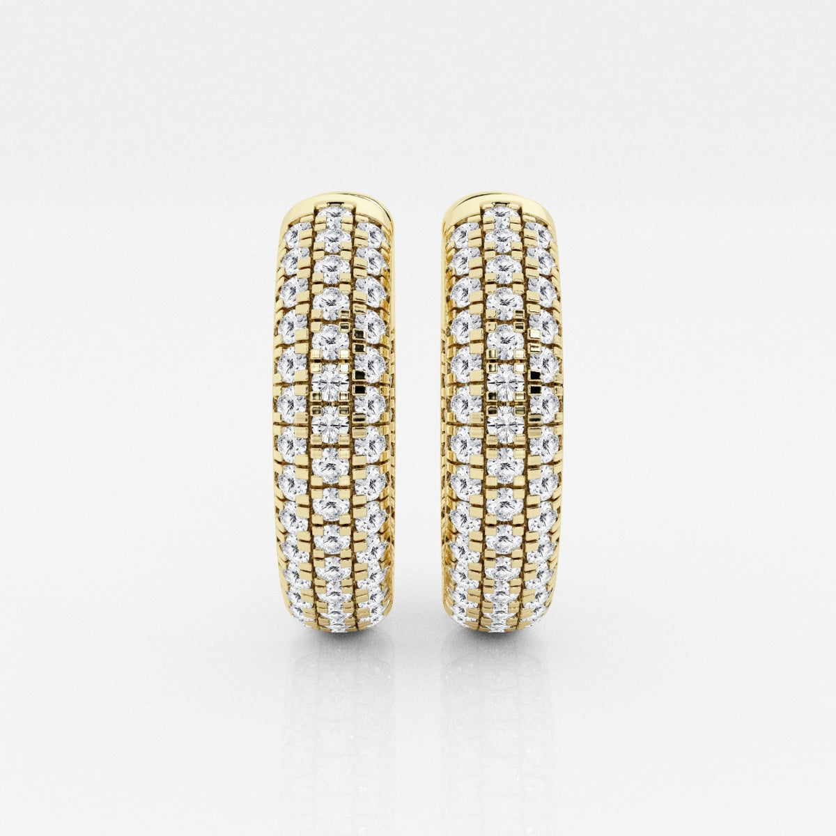 Round Moissanite Pave Hoop Earrings