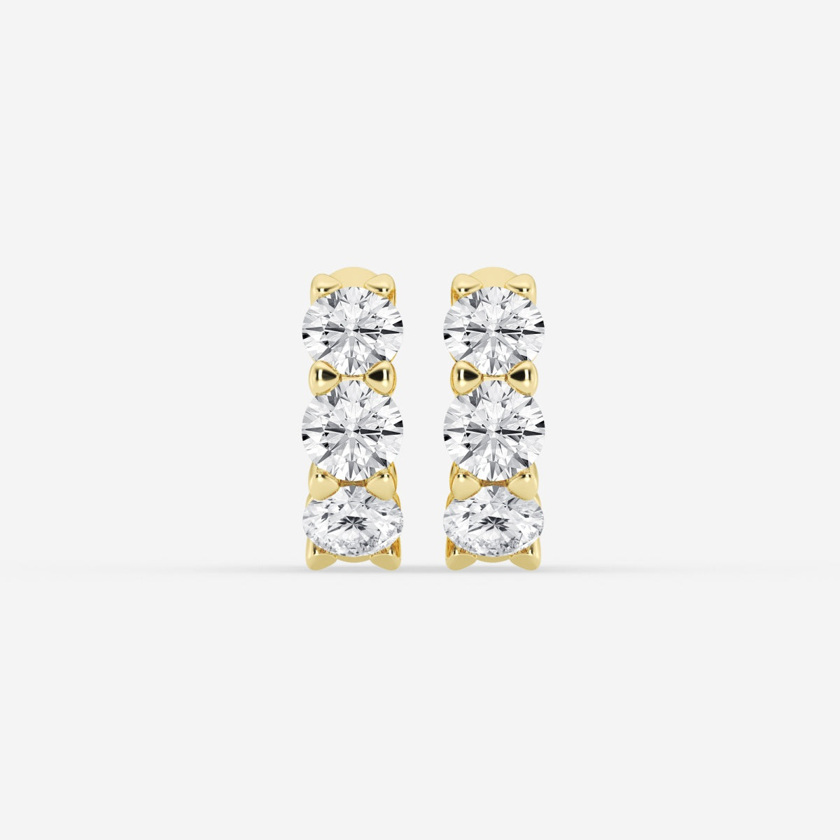 Round Moissanite Huggie Hoop Earrings
