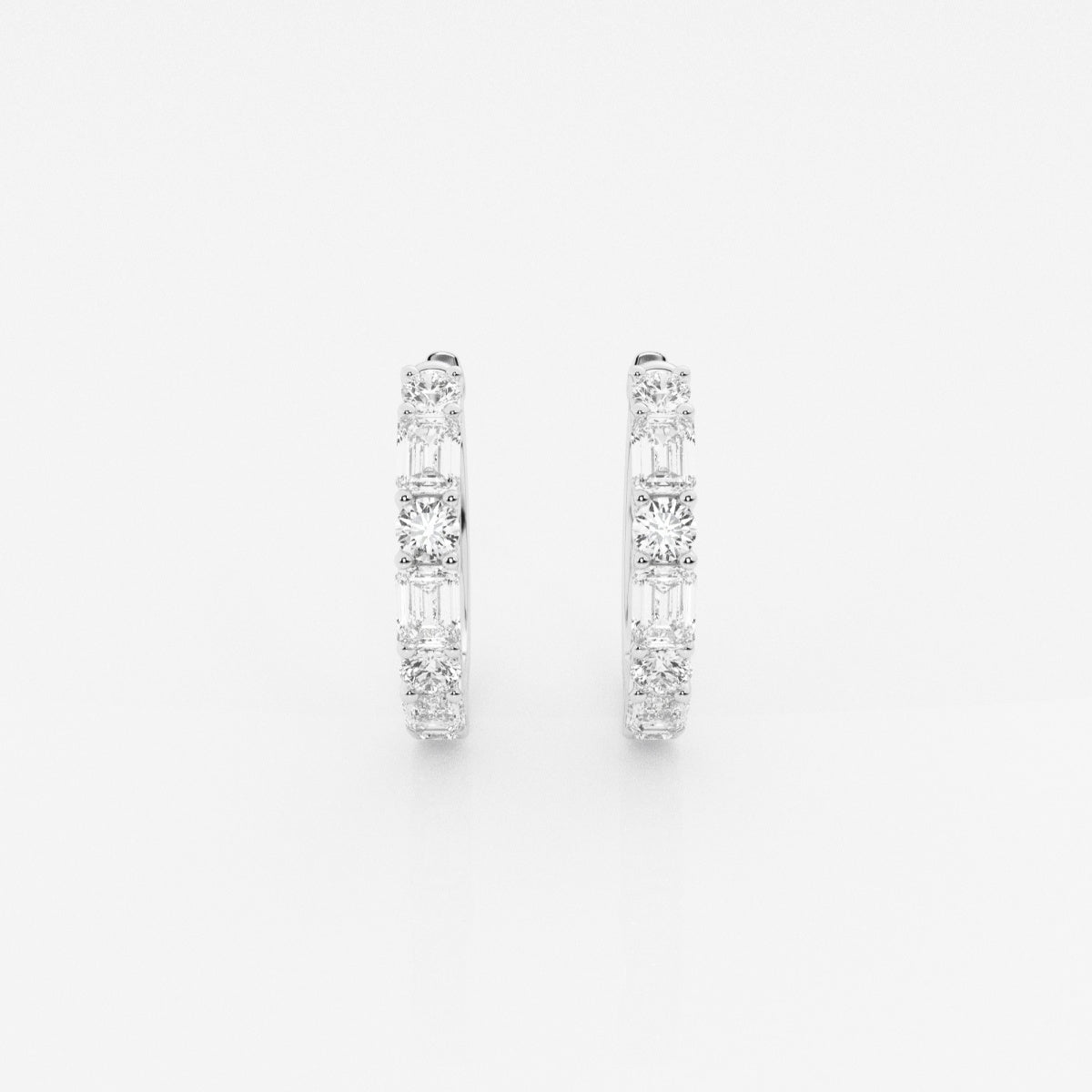 Mixed Moissanite Hoop Earrings