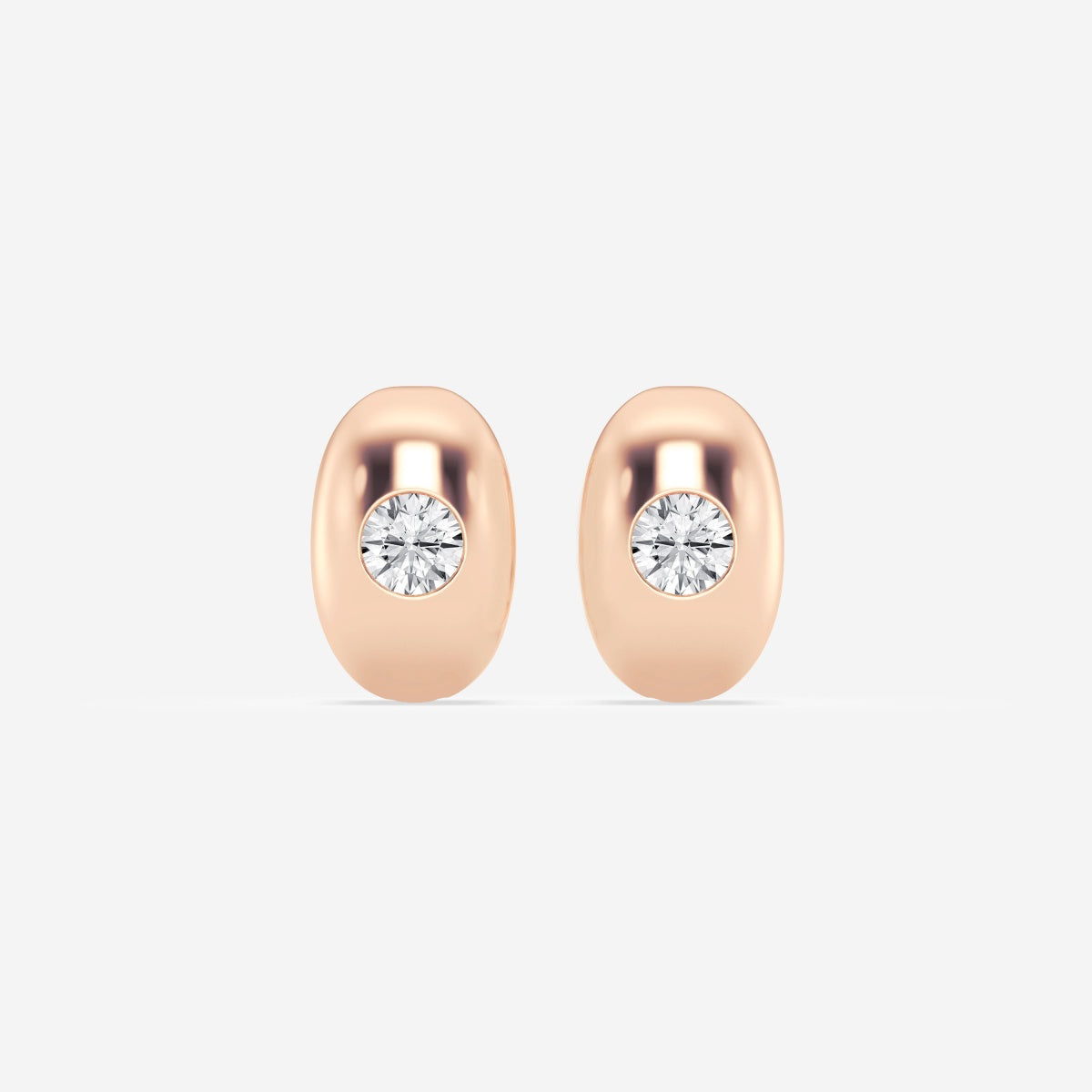 Round Moissanite Single Stone Hoop Earrings