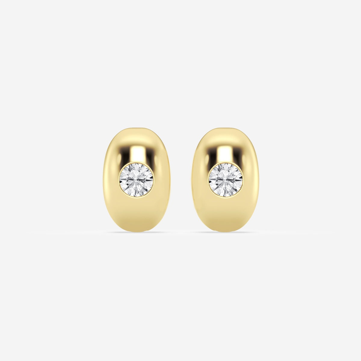 Round Moissanite Single Stone Hoop Earrings