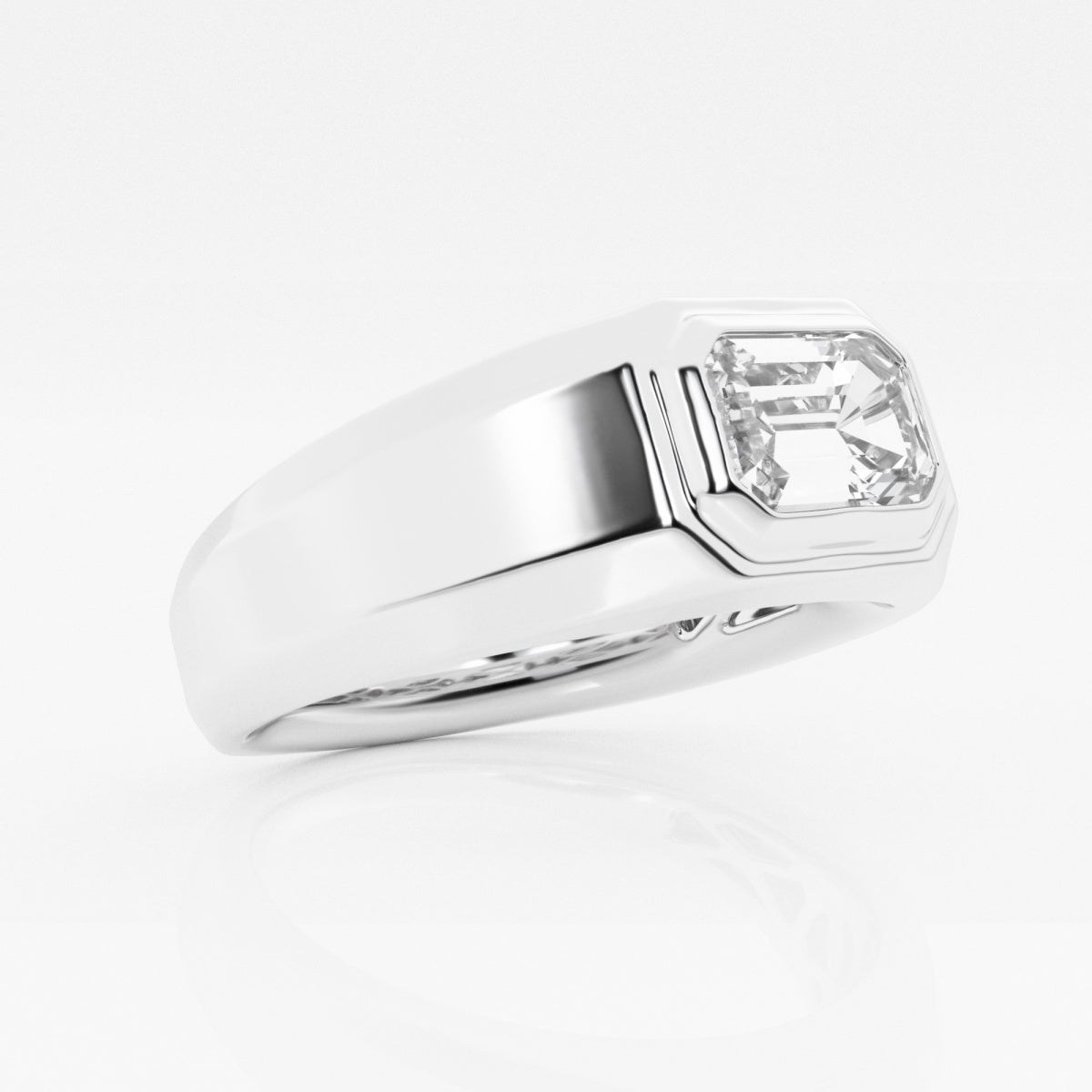 Moissanite Polished Solitaire Ring
