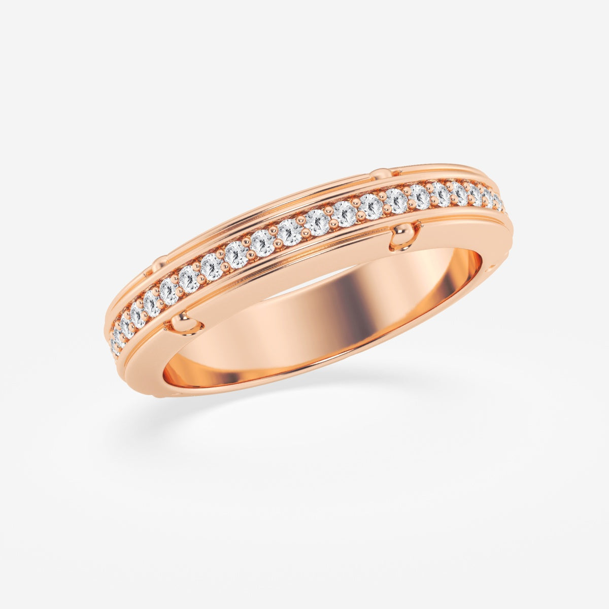 Moissanite Pave Set Eternity Band - 4.8mm Width