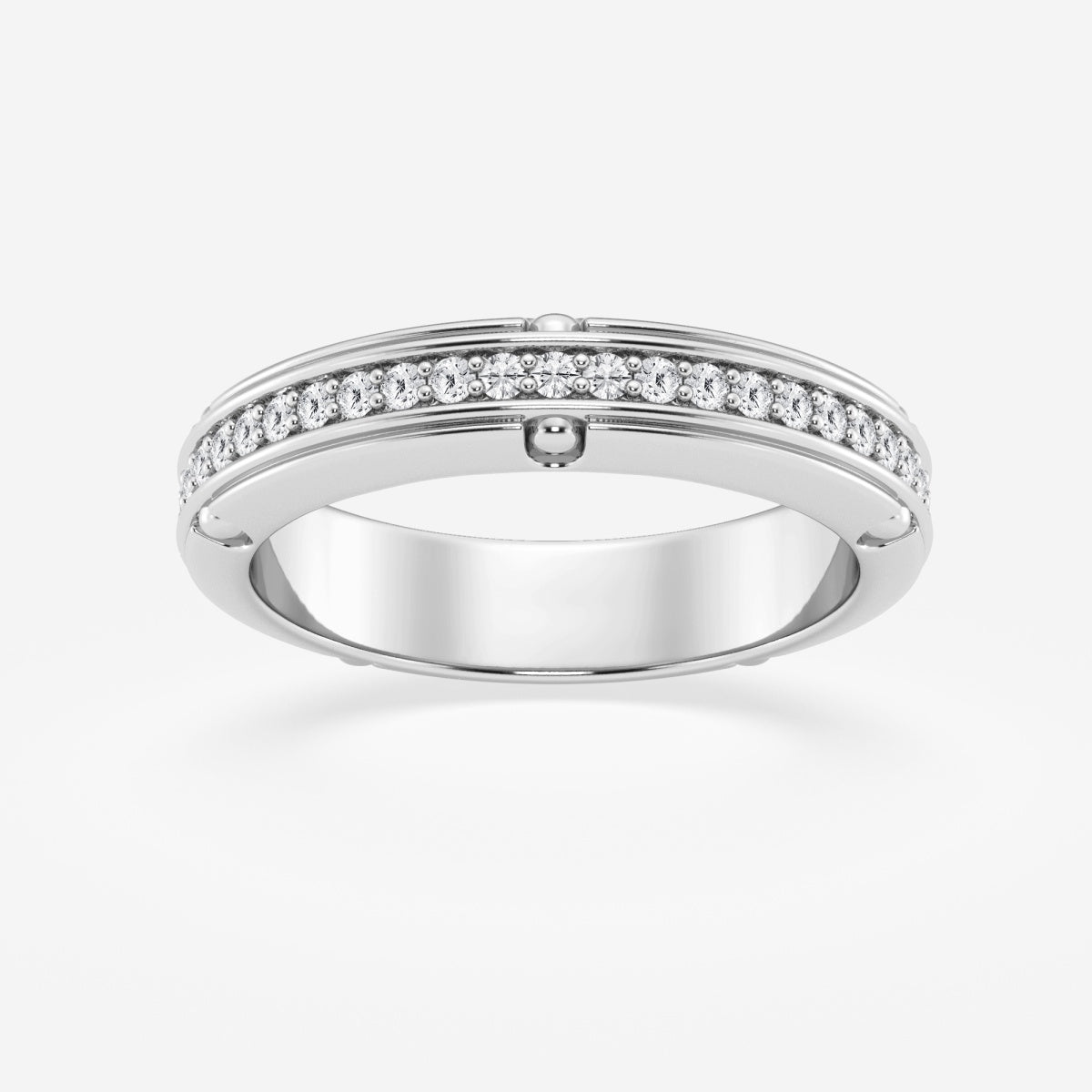 Moissanite Pave Set Eternity Band - 4.8mm Width