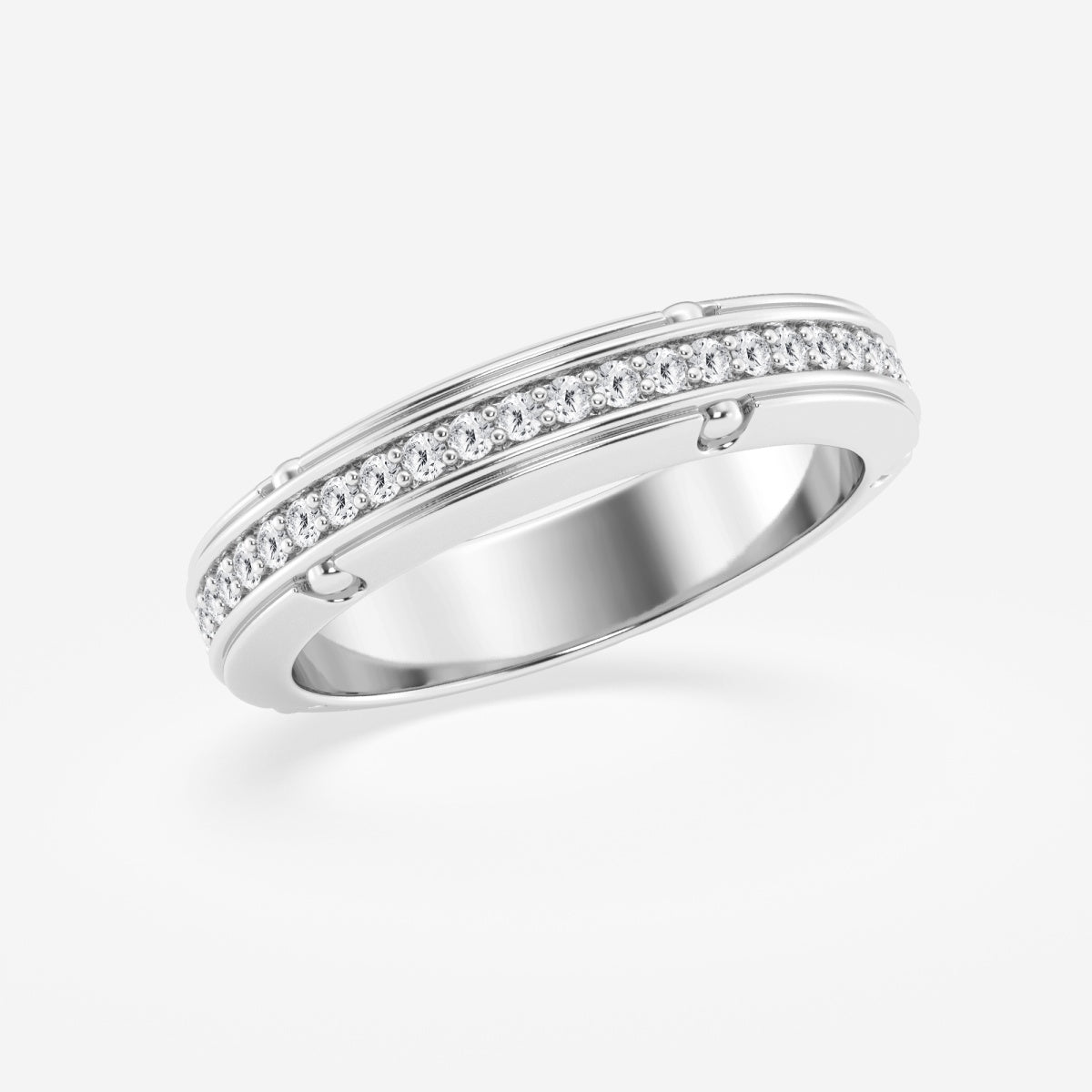 Moissanite Pave Set Eternity Band - 4.8mm Width