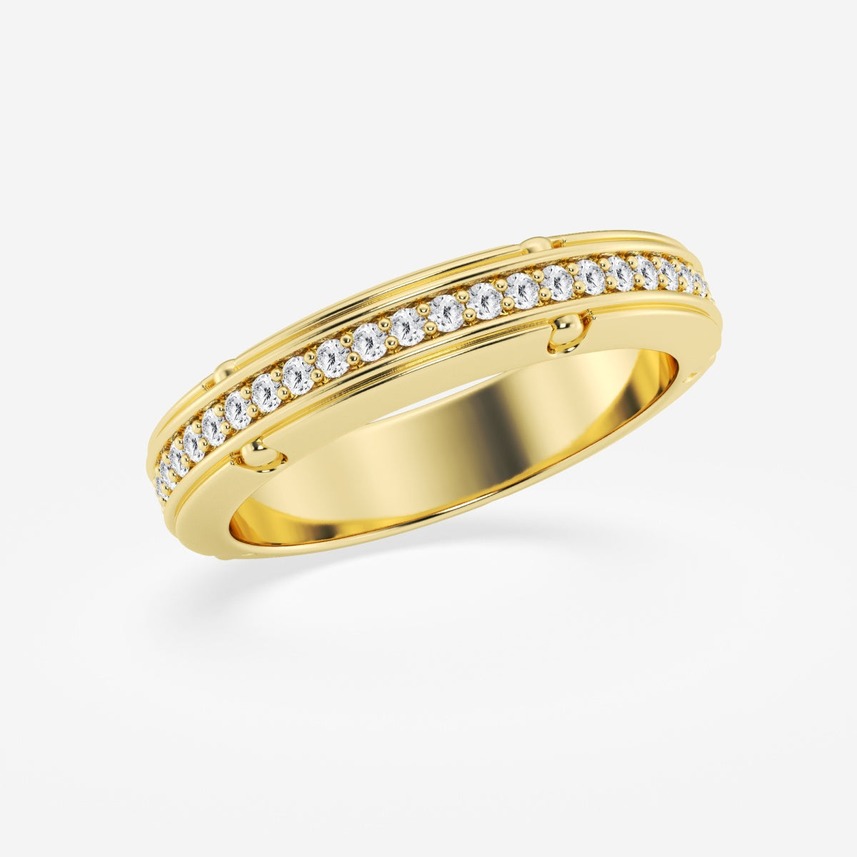 Moissanite Pave Set Eternity Band - 4.8mm Width