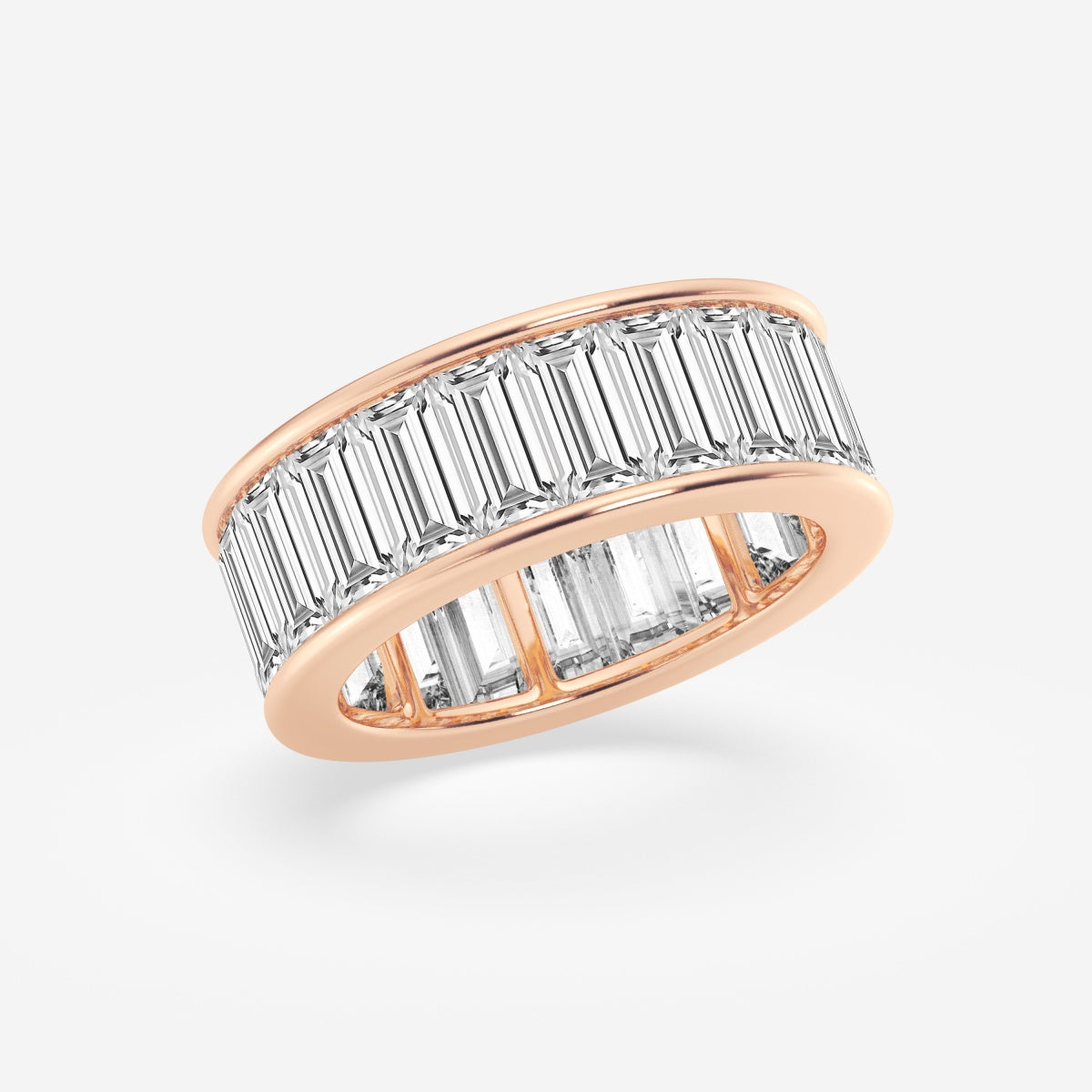 Baguette Moissanite Channel Set Eternity Band - 7.5mm Width