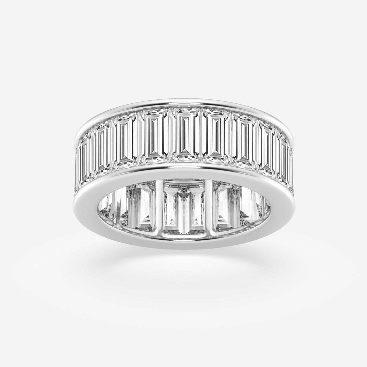 Baguette Moissanite Channel Set Eternity Band - 7.5mm Width