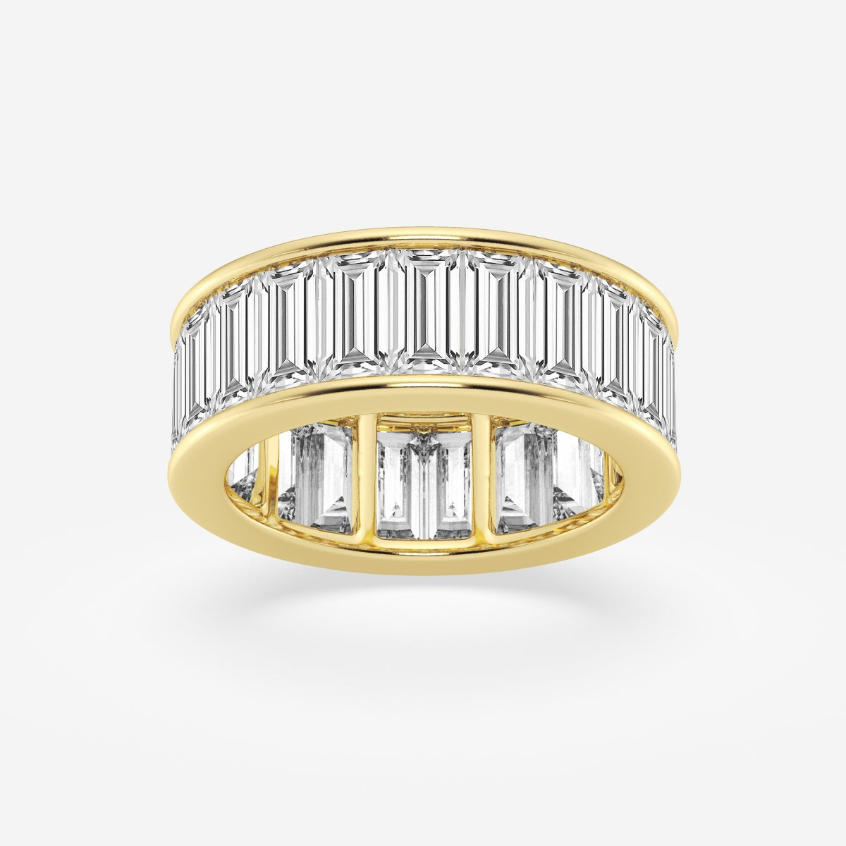 Baguette Moissanite Channel Set Eternity Band - 7.5mm Width