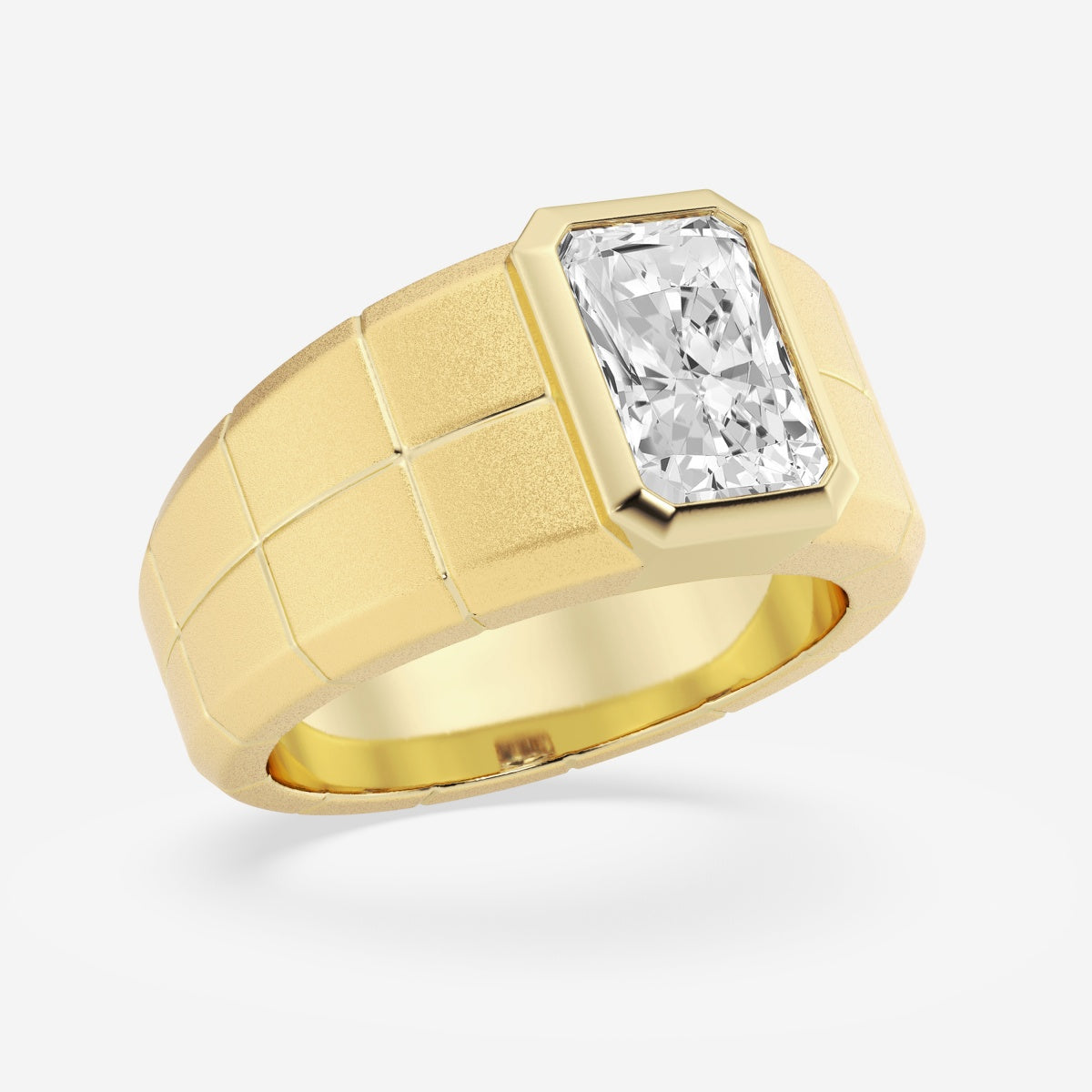 Radiant Men's Solitaire Sandblast Finish Wedding Band