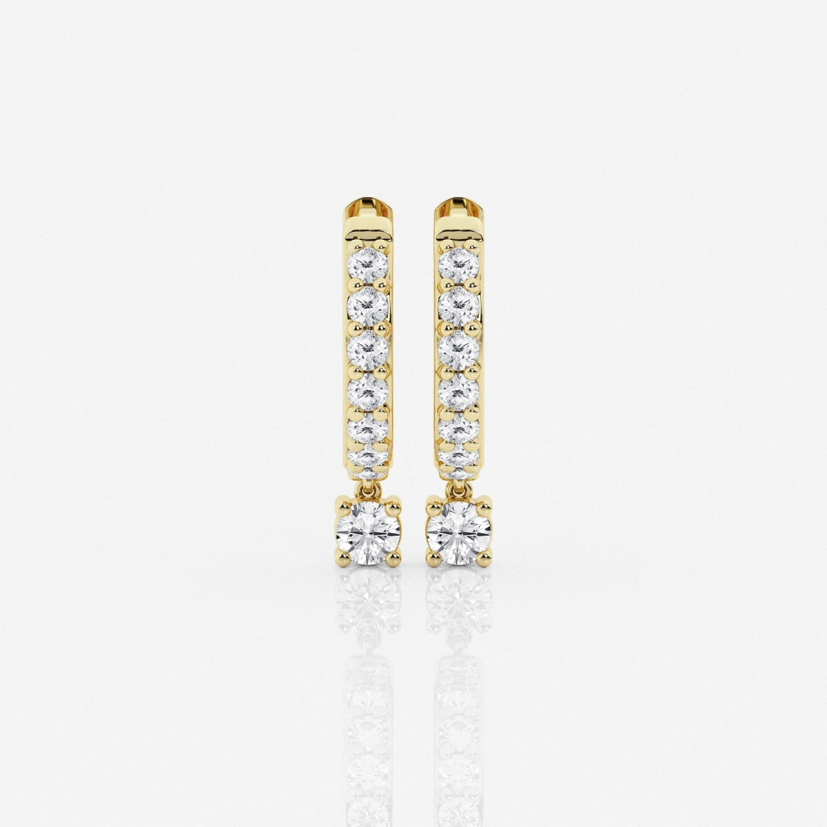 Round Moissanite Hoop Earrings 14K White Gold, FG, VS2+