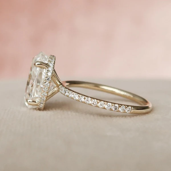 3 CT Oval Cut Hidden Halo Engagement Ring