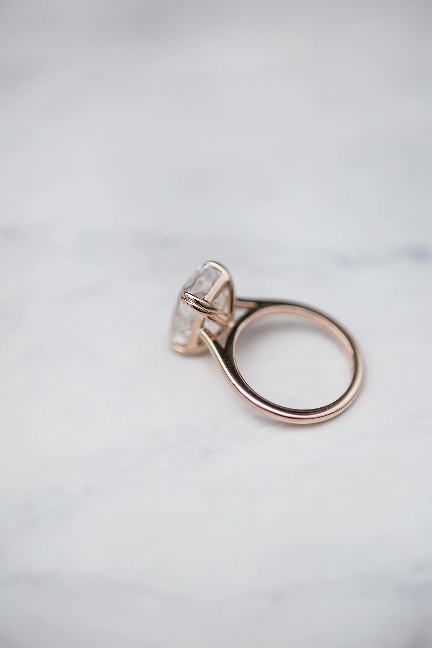 3 Carat Radiant Cut Moissanite Diamond Engagement Ring with a Solitaire Band