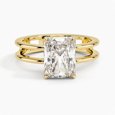 3.5 Carat Radiant Cut Hidden High Halo with Double Soliatire Band