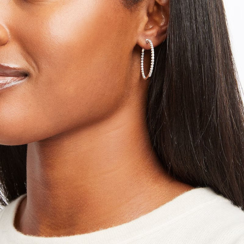 Moissanite Diamond Hoop Earrings 1CT Total Weight