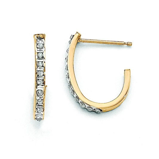 Moissanite Diamond J-Hoop Earrings 1CT Total Weight
