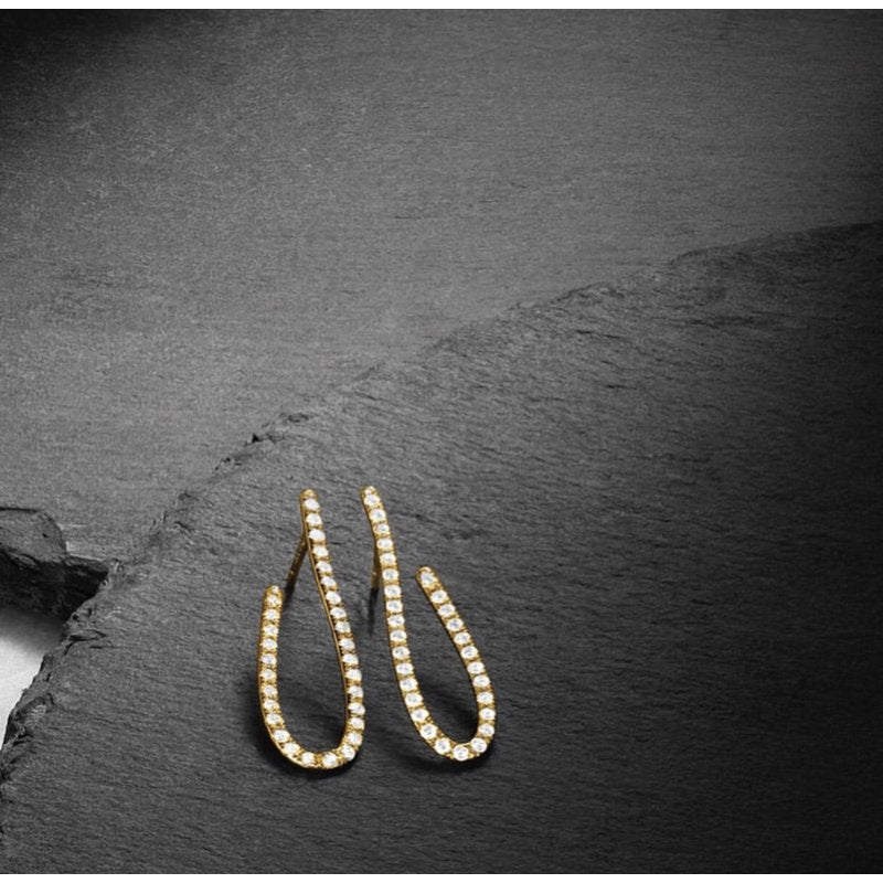 Moissanite Diamond J-Hoop Earrings 2.5 CT Total Weight