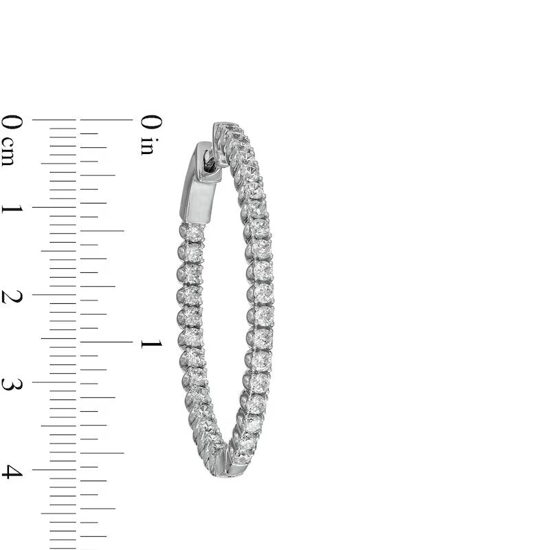 Moissanite Diamond Hoop Earrings 3 CT Total Weight