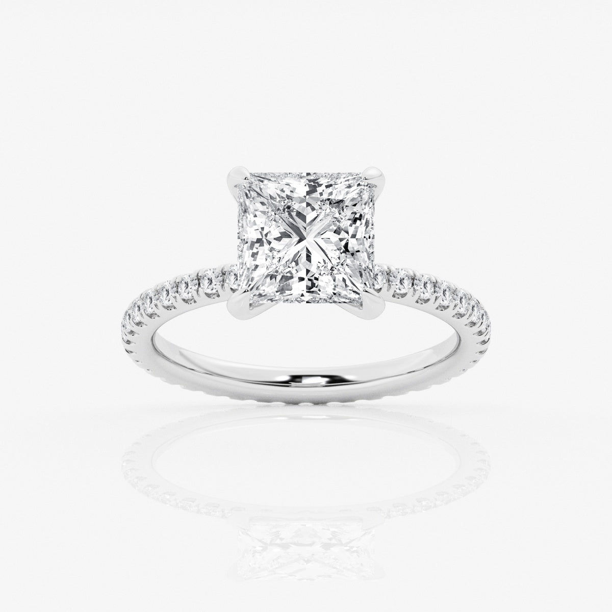3 Carat Princess Cut Moissanite Diamond Engagement Ring