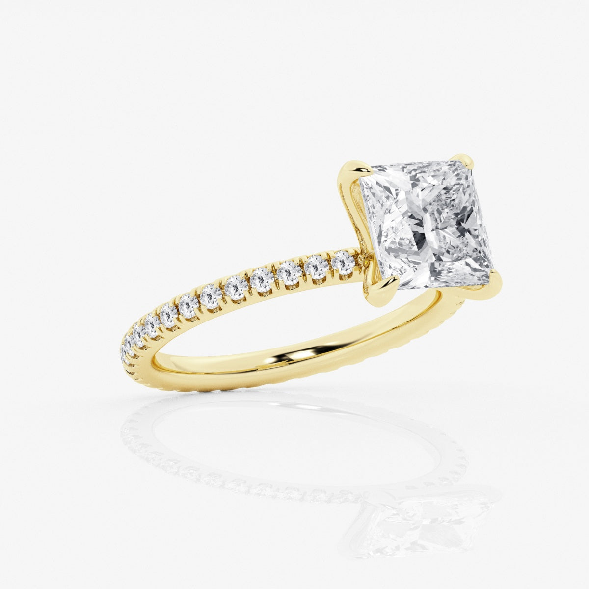 3 Carat Princess Cut Moissanite Diamond Engagement Ring