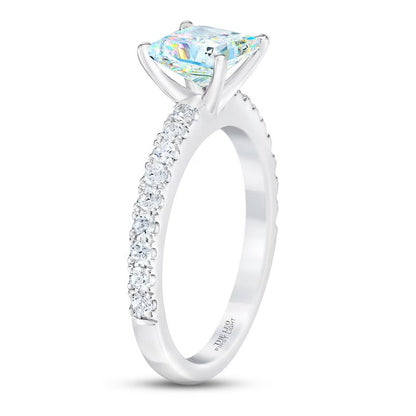 2 Carat Princess Cut Moissanite Diamond Engagement Ring
