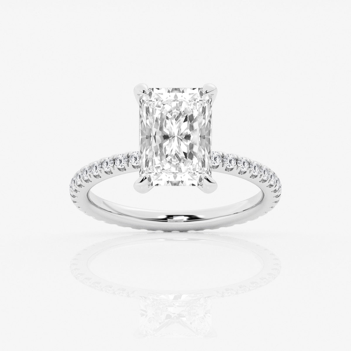 3 Carat Radiant Cut with Infinity Pave Band and Catherdal Setting