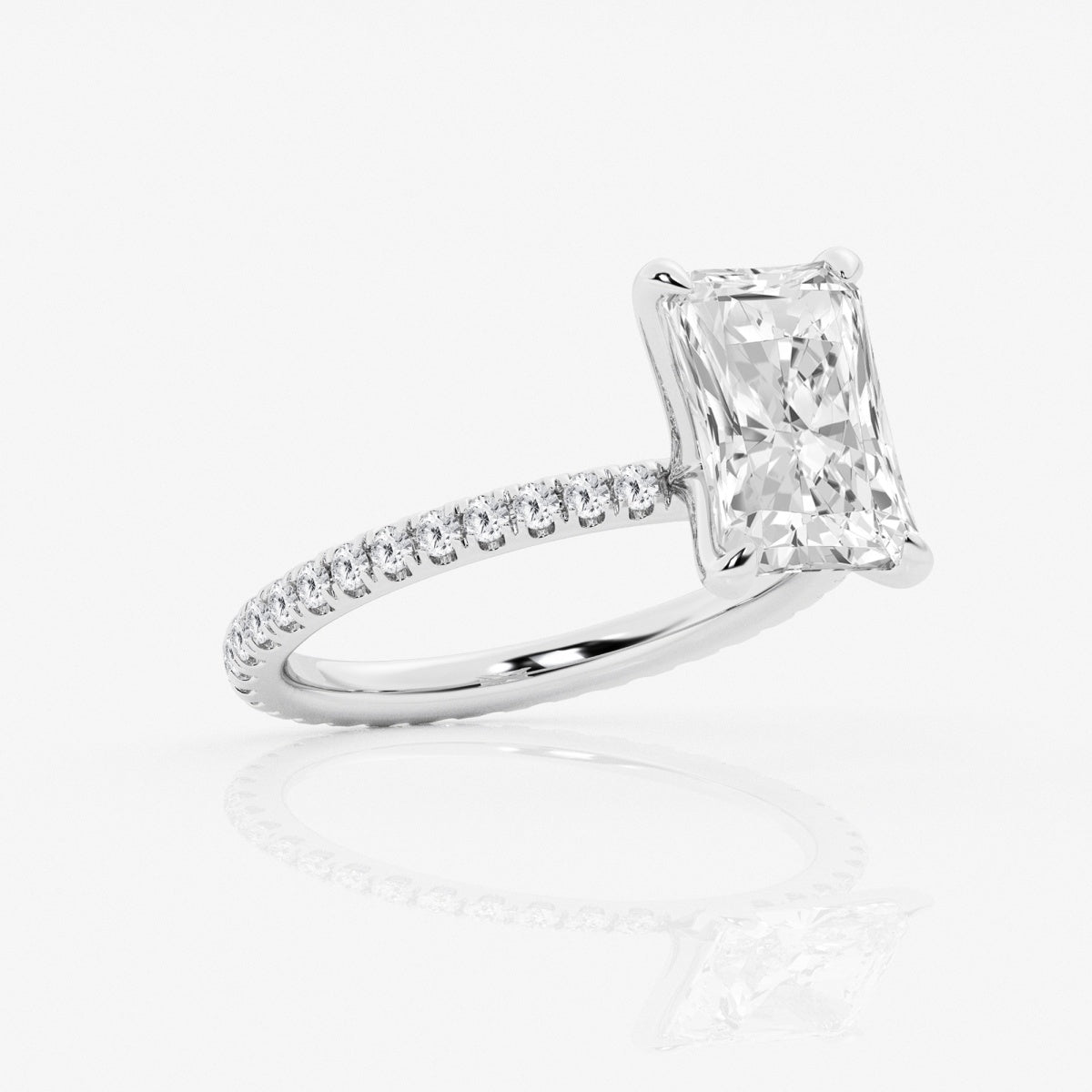 3 Carat Radiant Cut with Half Infinity Pave Band