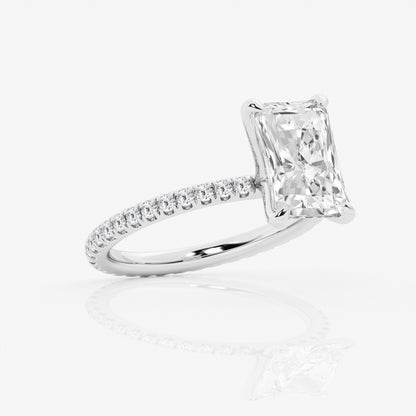 3 Carat Radiant Cut with Half Infinity Pave Band