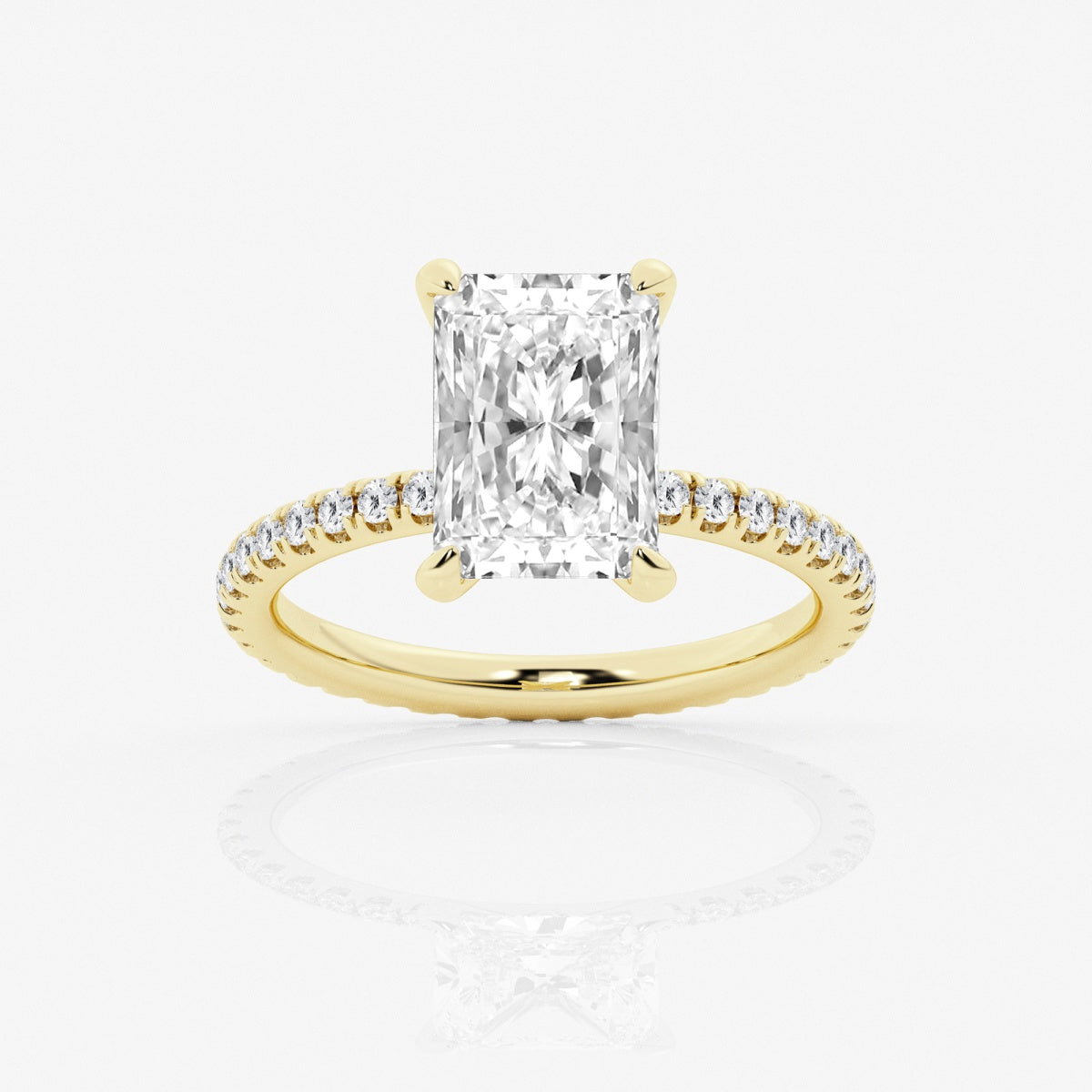 3 Carat Radiant Cut with Infinity Pave Band and Catherdal Setting