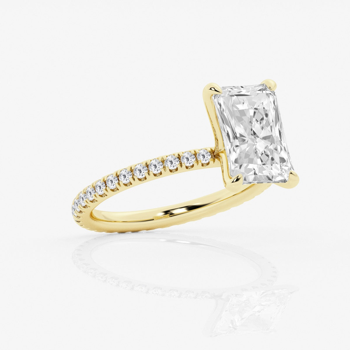 3 Carat Radiant Cut with Half Infinity Pave Band