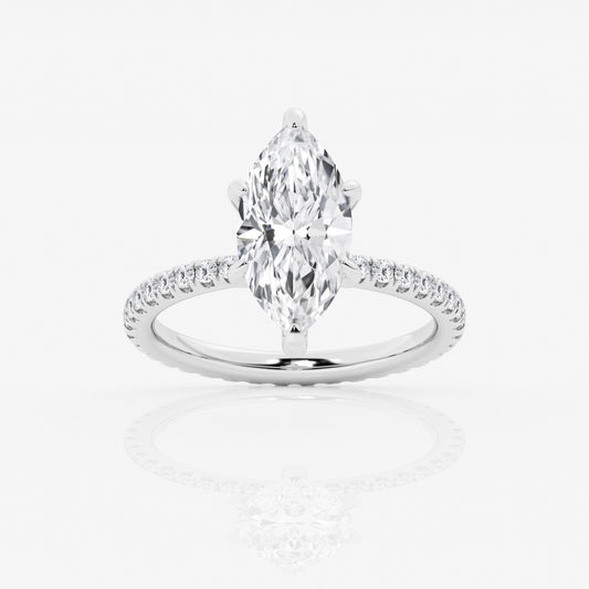 3 Carat Marquise Cut Moissanite Diamond Engagement Ring With Infinity Band
