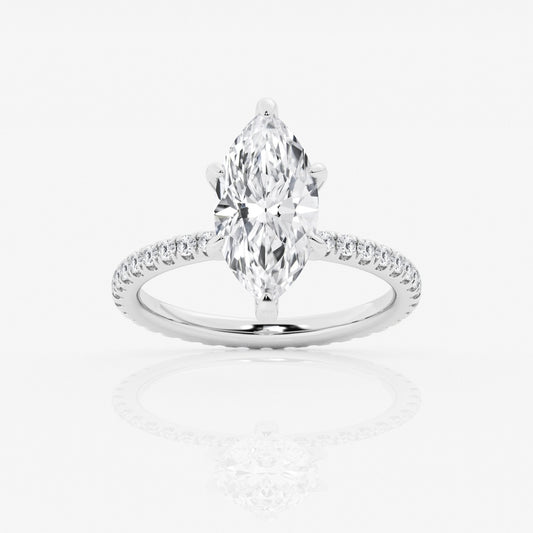 3 Carat Marquise Cut  Diamond Engagement Ring With Infinity Band