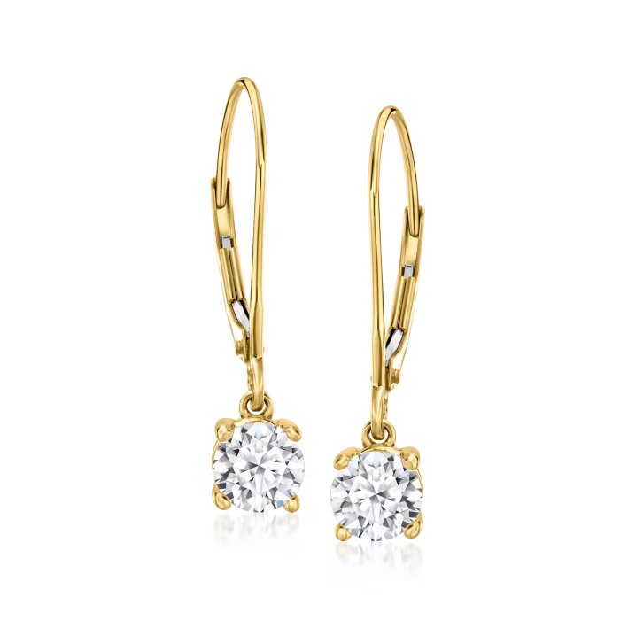 Moissanite Diamond Drop Earrings 1 CT Total Weight