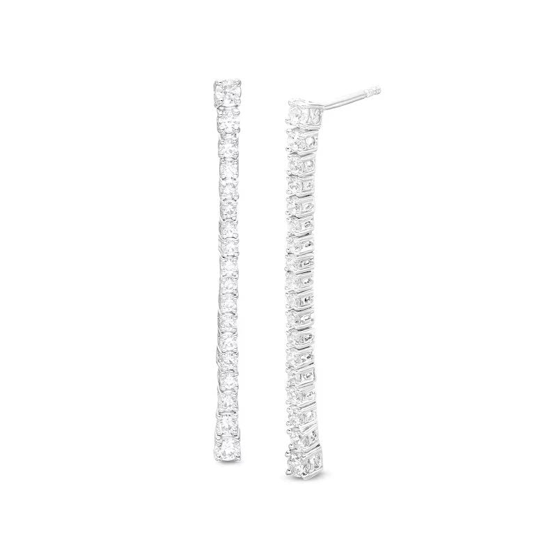 (1 CT Total Weight) Moissanite Diamond Drop Bar Earrings - Reflections Jewelers