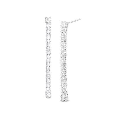 (1 CT Total Weight) Moissanite Diamond Drop Bar Earrings - Reflections Jewelers