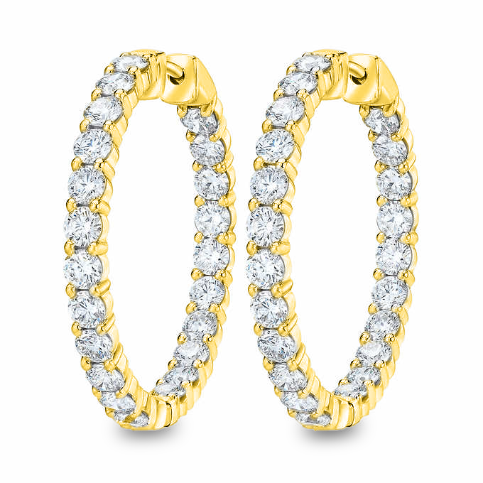 Moissanite Diamond Hoop Earrings 4CT Total Weight