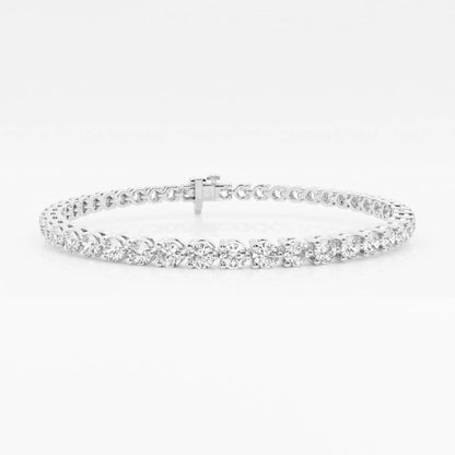 Round Moissanite Three-Prong Tennis Bracelet