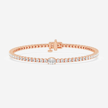 Oval Moissanite Single Station Tennis Bracelet