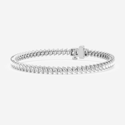 Marquise Moissanite Diagonal Tennis Bracelet