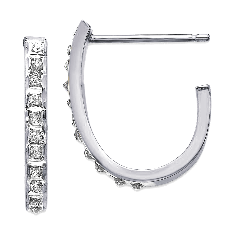 J-Hoop Earrings 1CT Total Weight – view 2