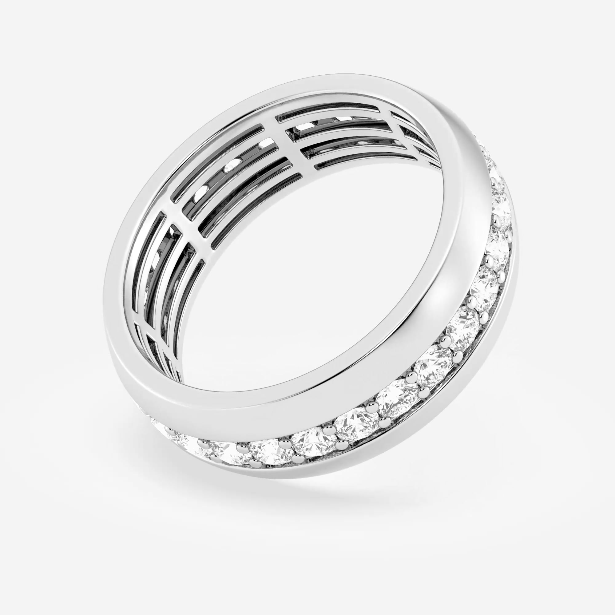 Round Moissanite Men's Eternity Band – view 2