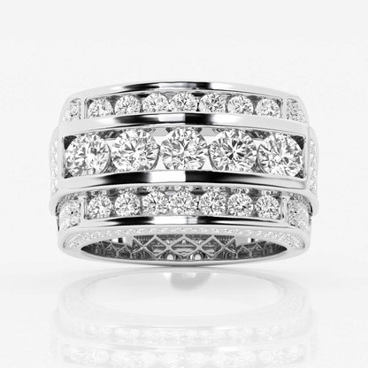 Round Moissanite Men's Multi-Row Rectangular Wedding Band