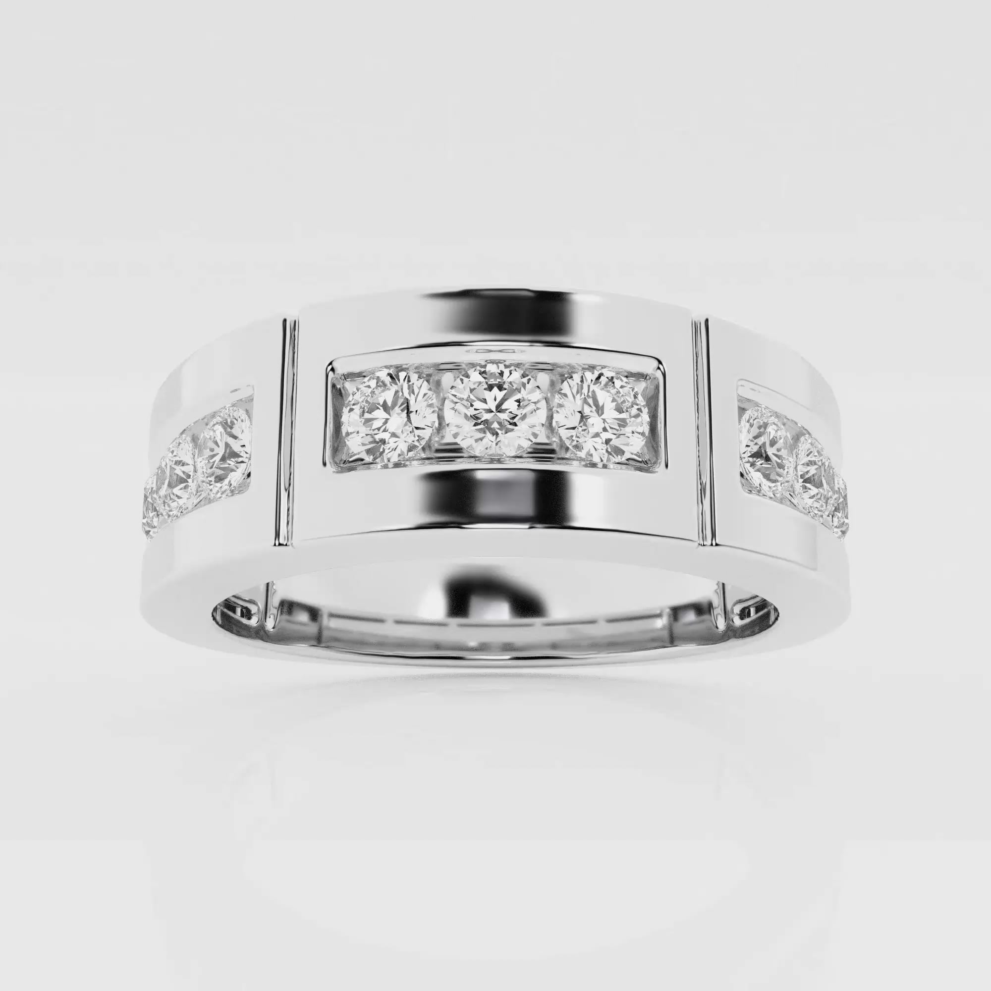 Round Men's Wedding Band – view 3