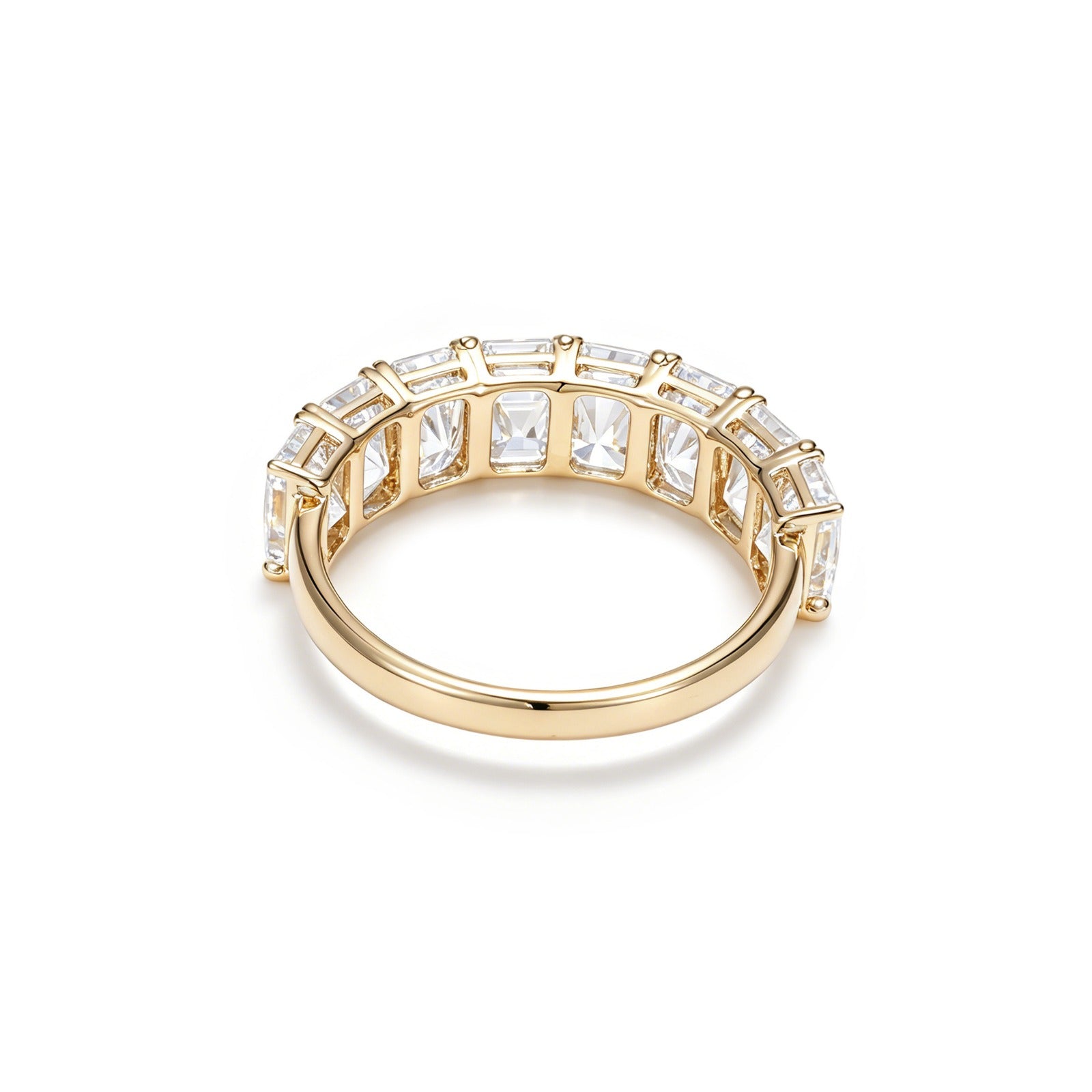 6x4mm (8) 18K Gold Radiant Cut Half Eternity Band – view 3
