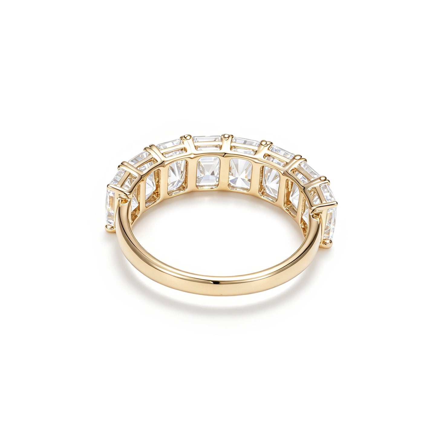 6x4mm (8) 18K Gold Radiant Cut Half Eternity Band